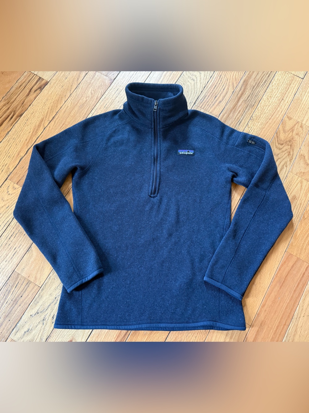 Patagonia Jacket Womens Small Navy Blue Better Sweater 1/4 Zip Pullover Fleece